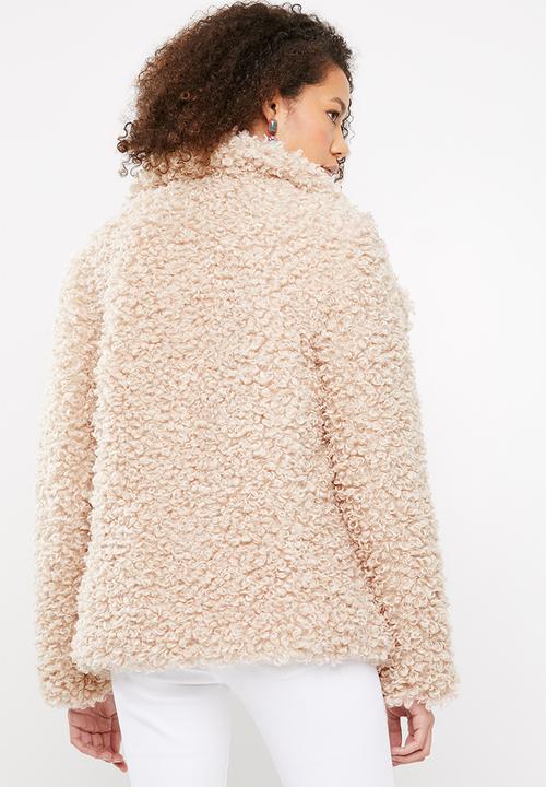 Missguided - Shaggy waterfall faux fur jacket - pink