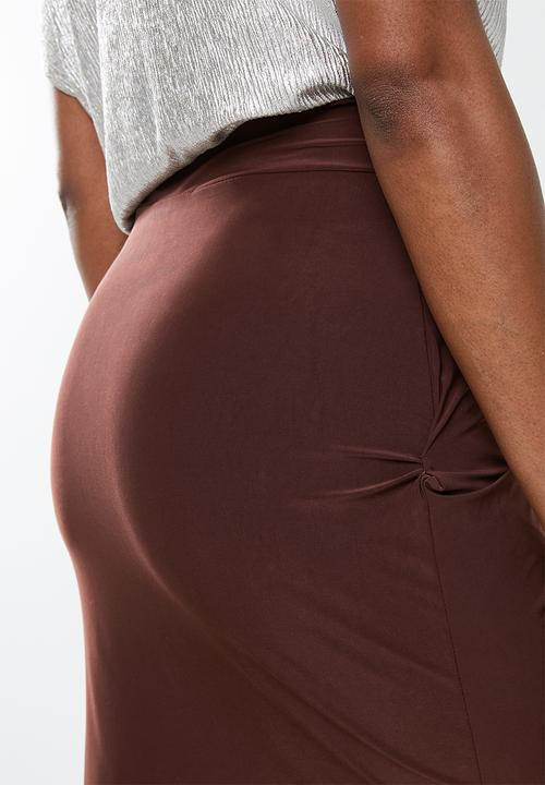 Missguided - Soft touch  wrap skirt - brown