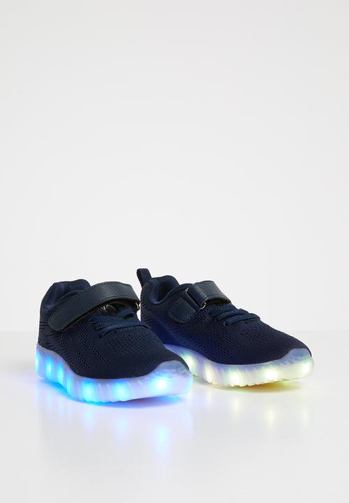 Pop Candy - Light up velcro strap sneaker - navy