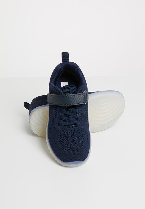 Pop Candy - Light up velcro strap sneaker - navy
