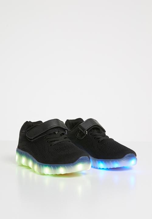 Pop Candy - Light up velcro strap sneaker - black