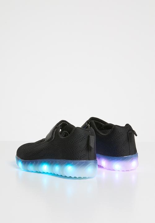 Pop Candy - Light up velcro strap sneaker - black