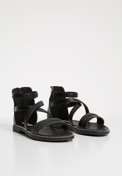 Pop Candy - Gladiator flat sandal - black