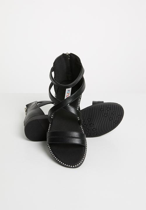 Pop Candy - Gladiator flat sandal - black