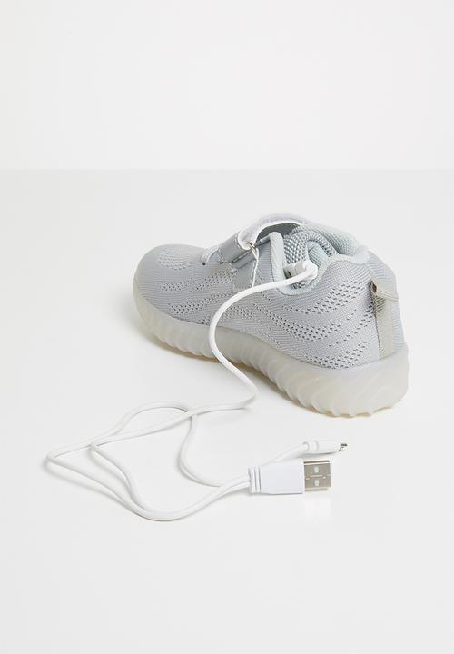Pop Candy - Light up velcro strap sneaker - grey