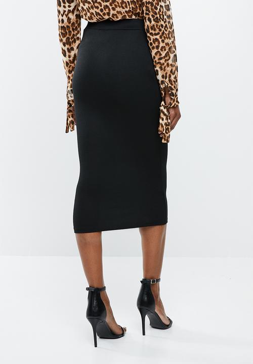 Missguided - Jersey midi skirt - black