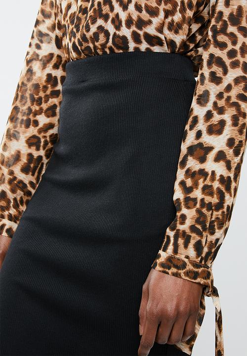 Missguided - Jersey midi skirt - black
