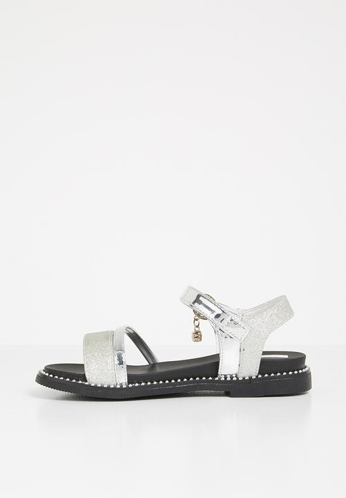Pop Candy - Metalic crossover sandals - silver
