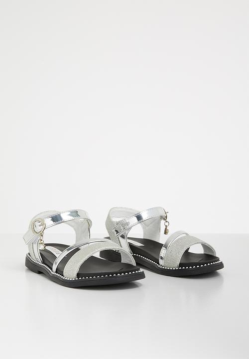 Pop Candy - Metalic crossover sandals - silver