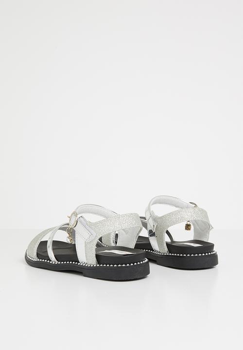 Pop Candy - Metalic crossover sandals - silver