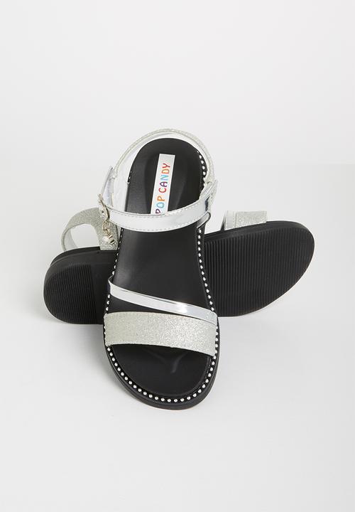 Pop Candy - Metalic crossover sandals - silver