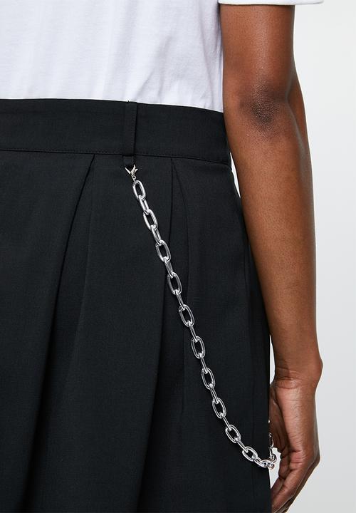 Missguided - Pleated chain detail mini skirt - black 