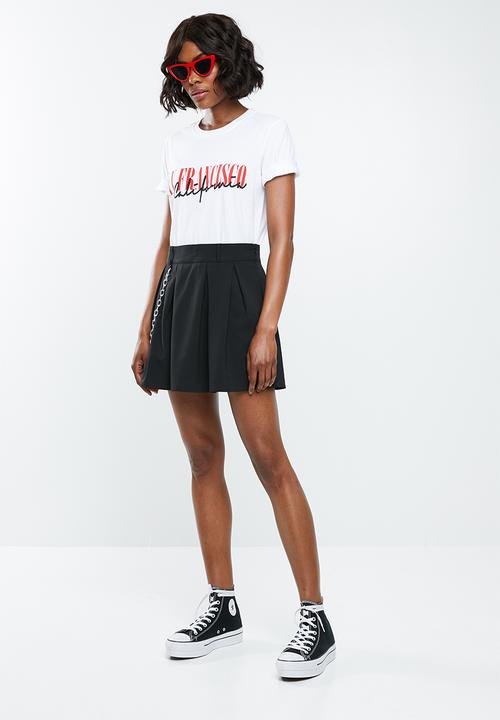 Missguided - Pleated chain detail mini skirt - black 