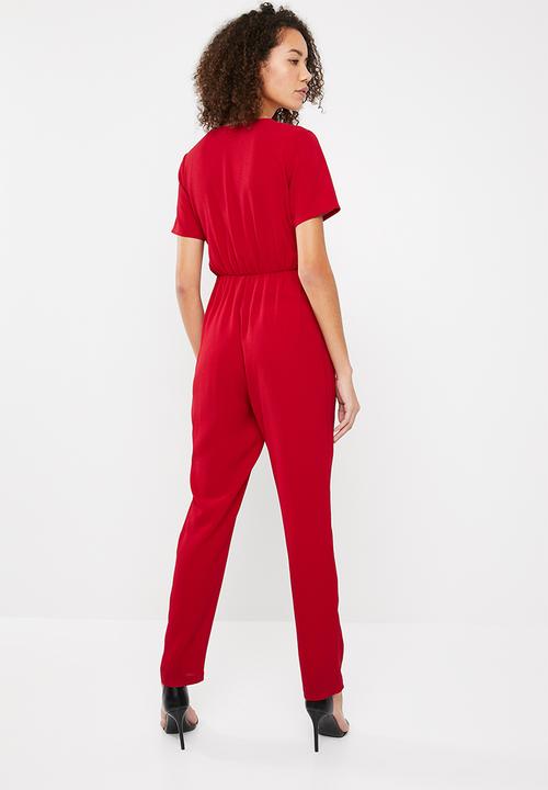 Superbalist - Formal wrap playsuit - red