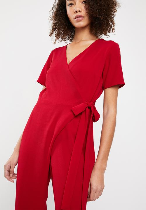 Superbalist - Formal wrap playsuit - red