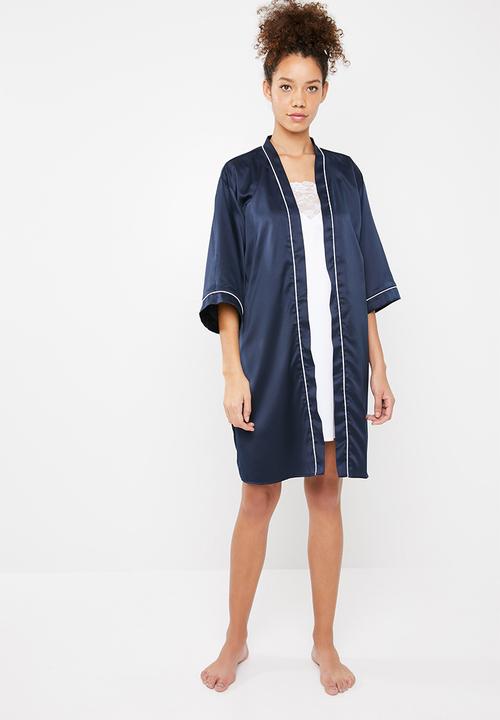 Superbalist - Robe with contrast stitching - navy