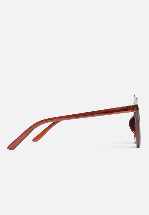 Superbalist - Retro round tortoise shell sunglasses - brown