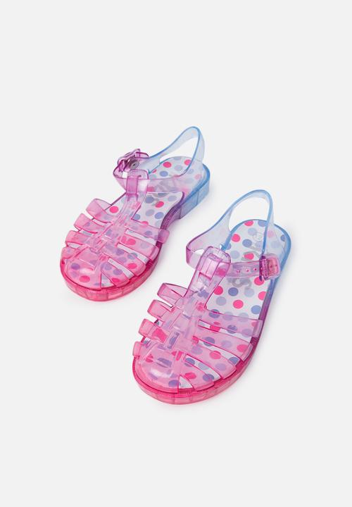 Cotton On - Amalfi jelly sandal - pink & blue