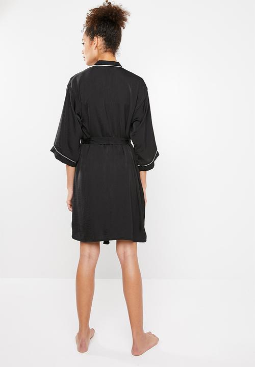 Superbalist - Robe with contrast stitching - black