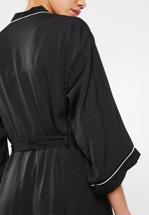 Superbalist - Robe with contrast stitching - black