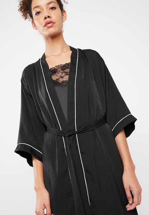 Superbalist - Robe with contrast stitching - black