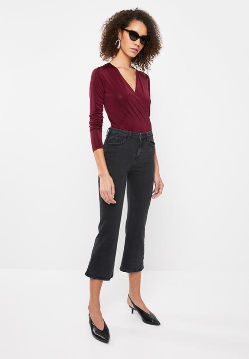Superbalist - Knit combo bodysuit - burgundy