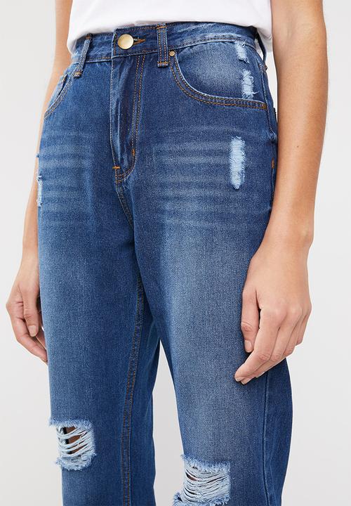 Superbalist - Med wash mom jeans - blue