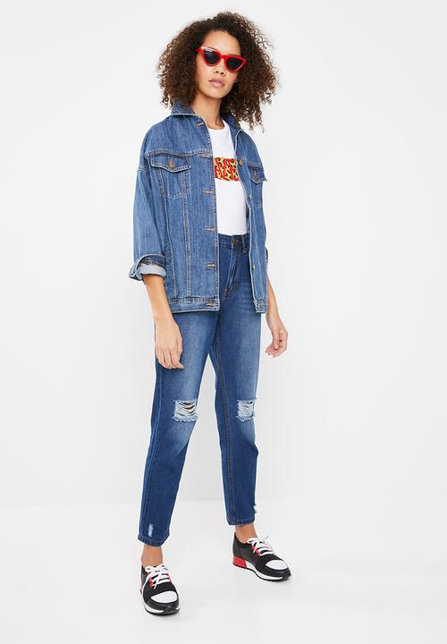Superbalist - Med wash mom jeans - blue