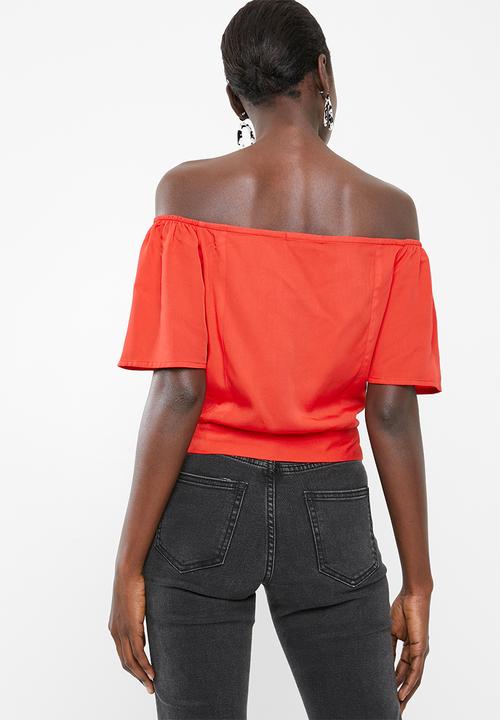 Superbalist - Tie front feminine shirt - red