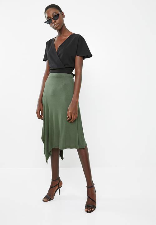Superbalist - Knit midi skirt - green 