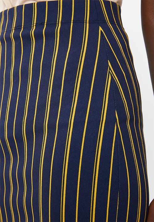 Superbalist - High waisted bodycon skirt - navy & yellow