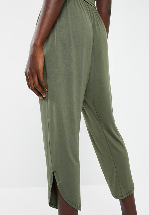 Superbalist - Strappy yoga jumpsuit with side pockets - khaki