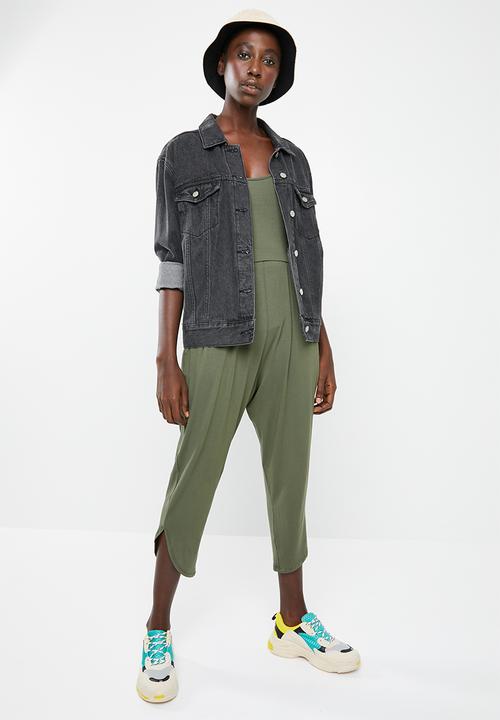 Superbalist - Strappy yoga jumpsuit with side pockets - khaki