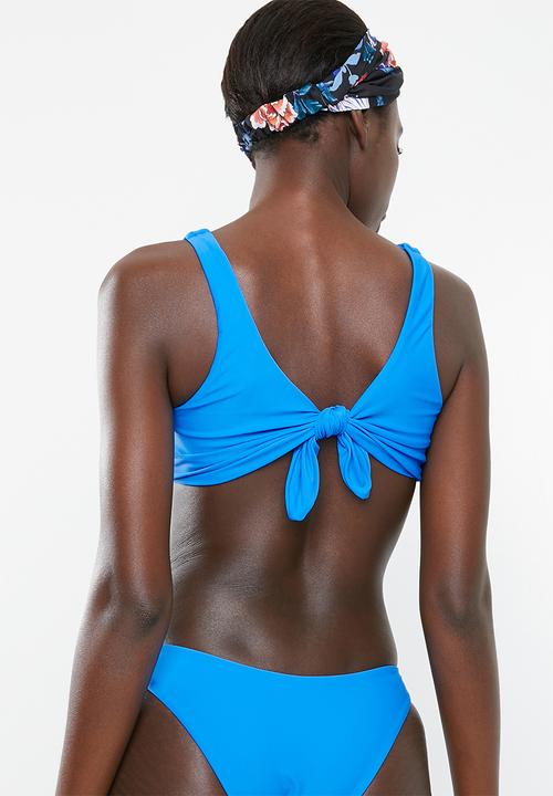 Bacon Bikinis - Tie bikini top - blue