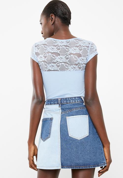 SISSY BOY - Lace insets with logo top - blue