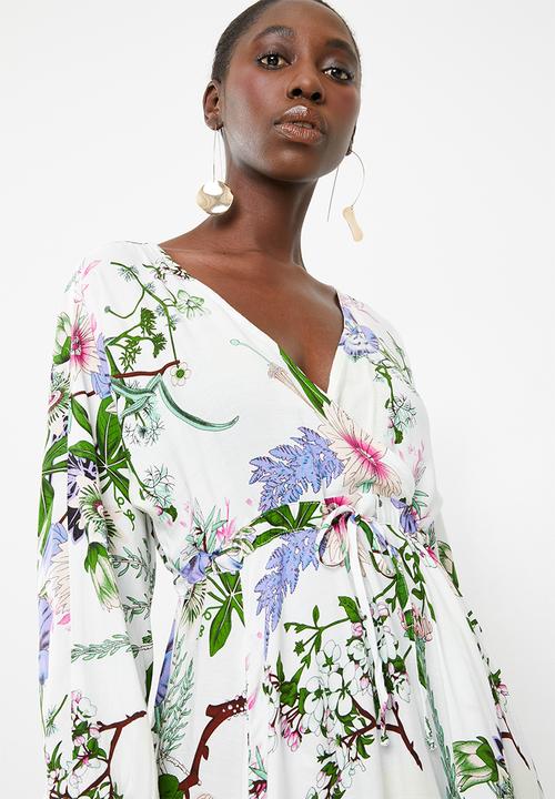 AMANDA LAIRD CHERRY - Eleonora draw front  maxi dress - multi