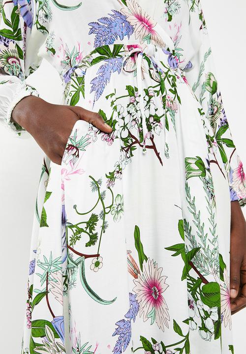 AMANDA LAIRD CHERRY - Eleonora draw front  maxi dress - multi