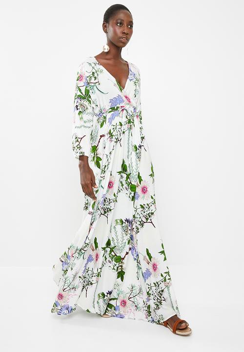 AMANDA LAIRD CHERRY - Eleonora draw front  maxi dress - multi