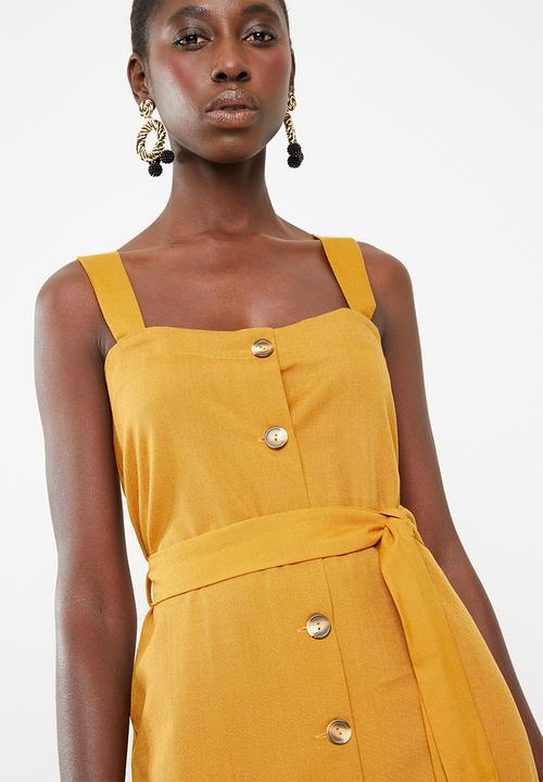 STYLE REPUBLIC - Midi front button dress - yellow