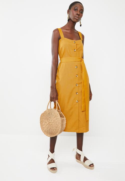 STYLE REPUBLIC - Midi front button dress - yellow