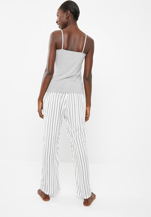 Superbalist - Sleep cami and pants set - black and white 