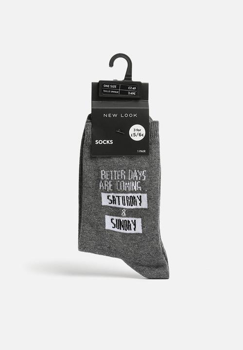 New Look - Better days sock - grey