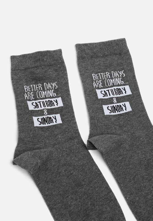 New Look - Better days sock - grey
