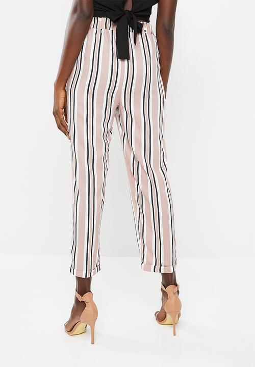 Superbalist - Soft tapered pants - pink, white & black