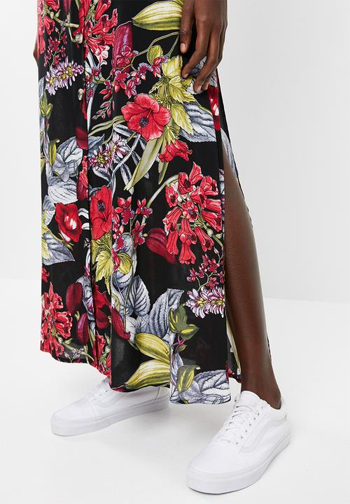 Superbalist - Button through maxi skirt - black