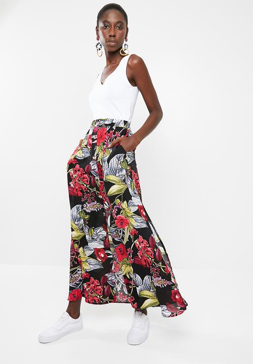 Superbalist - Button through maxi skirt - black