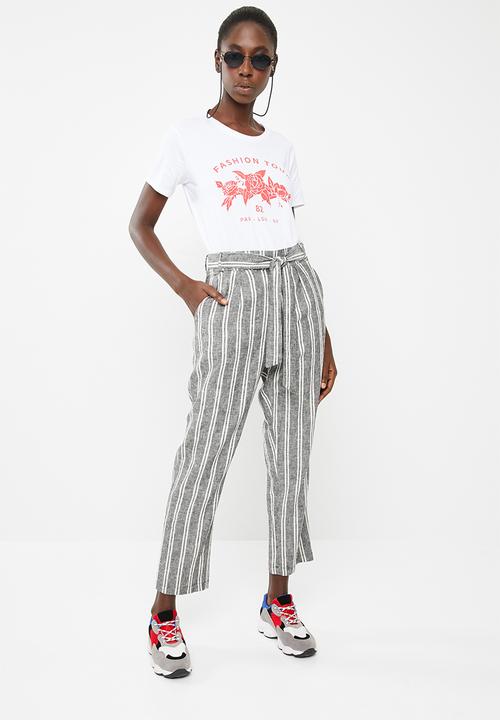 Superbalist - Linen pants- black & white