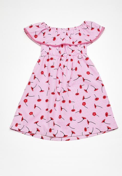 Superbalist - Frill ric rac stripe dress - pink