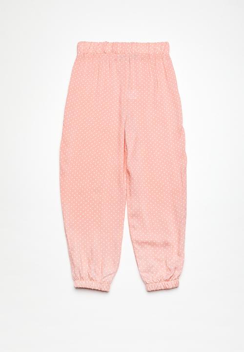 Superbalist - Kids girls harem pants - pink & white 