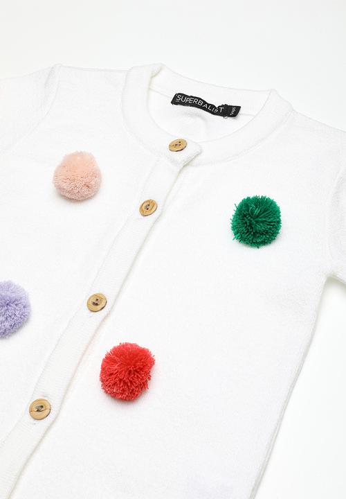 Superbalist - Pom pom cardigan - white